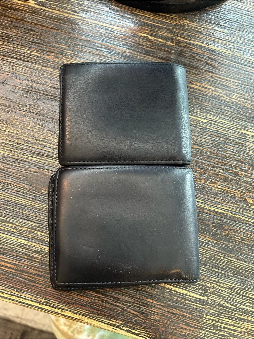 Coach Bundle Vintage Men's Black Leather Bi-Fold Card Wallet - Embossed Logo